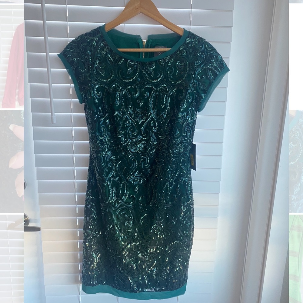 Vince Camuto Green Sequined Dress - NEW WITH TAGS